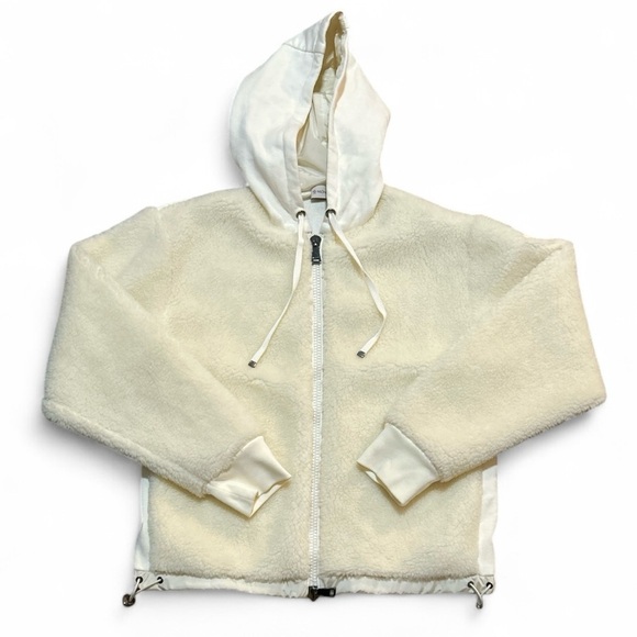 MONCLER Maglia Zip Up Sherpa Hooded Cardigan White Jacket Sweater - Picture 16 of 16